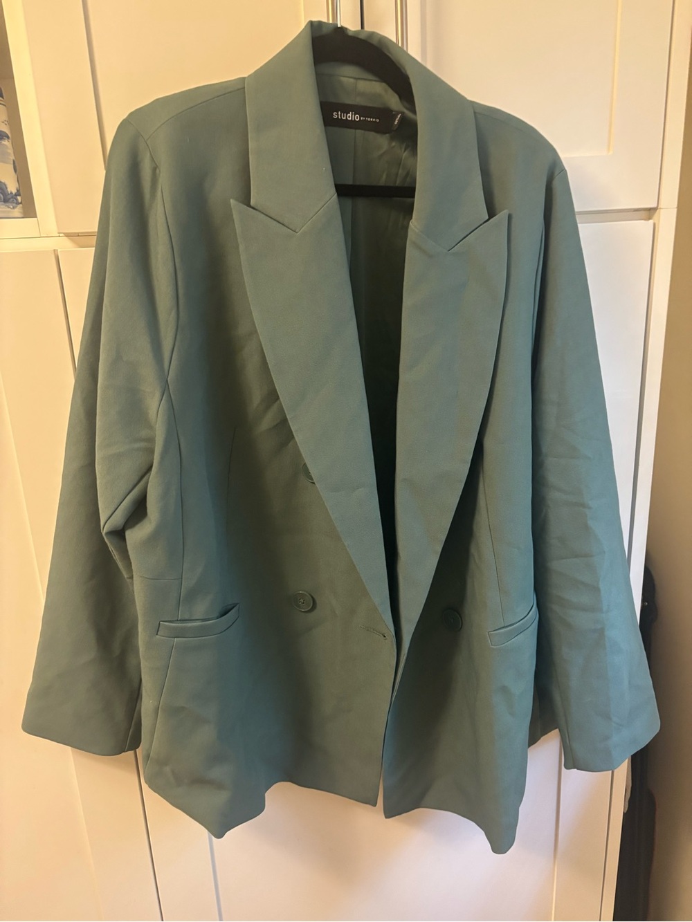 torrid Teal Green Double-Breasted Blazer